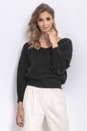 Sweter z ażurem i dekoltem F765 Fobya