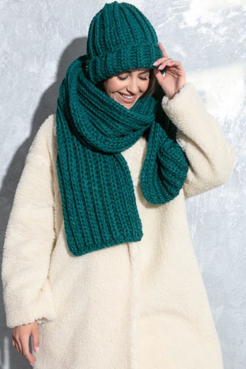 Długi szal o grubym splocie chunky knit F1556 Fobya