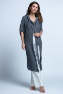 BAWEŁNIANY KARDIGAN OVERSIZE Z KAPUREM F1852 Fobya