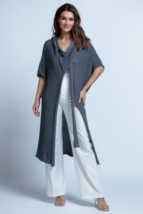 BAWEŁNIANY KARDIGAN OVERSIZE Z KAPUREM F1852 Fobya BAWEŁNIANY KARDIGAN OVERSIZE Z KAPUREM F1852 Fobya