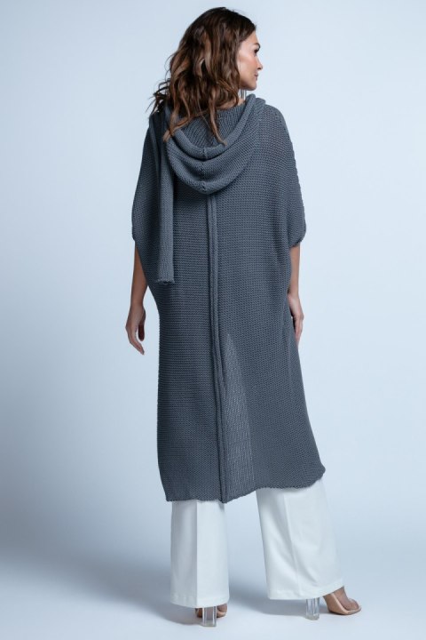 BAWEŁNIANY KARDIGAN OVERSIZE Z KAPUREM F1852 Fobya BAWEŁNIANY KARDIGAN OVERSIZE Z KAPUREM F1852 Fobya