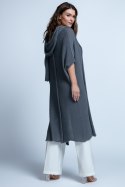 BAWEŁNIANY KARDIGAN OVERSIZE Z KAPUREM F1852 Fobya