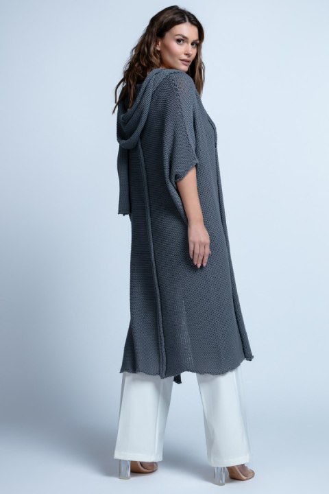 BAWEŁNIANY KARDIGAN OVERSIZE Z KAPUREM F1852 Fobya BAWEŁNIANY KARDIGAN OVERSIZE Z KAPUREM F1852 Fobya