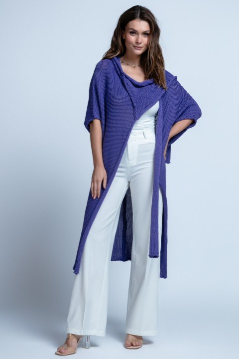 BAWEŁNIANY KARDIGAN OVERSIZE Z KAPUREM F1852 Fobya BAWEŁNIANY KARDIGAN OVERSIZE Z KAPUREM F1852 Fobya