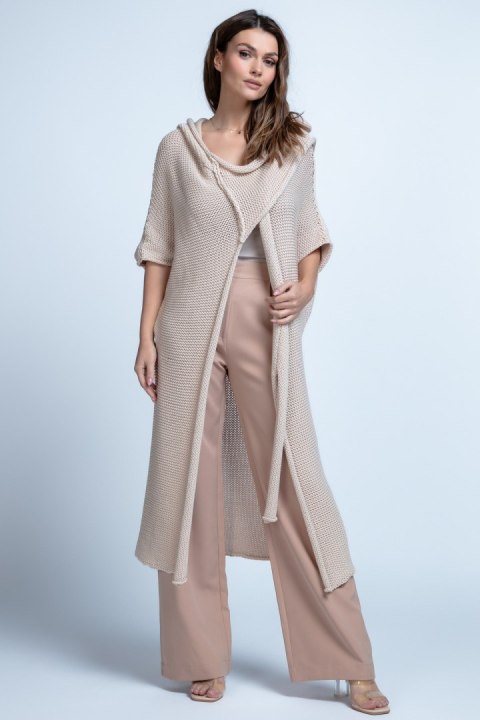 BAWEŁNIANY KARDIGAN OVERSIZE Z KAPUREM F1852 Fobya BAWEŁNIANY KARDIGAN OVERSIZE Z KAPUREM F1852 Fobya