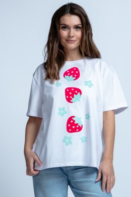 Bluzka z aplikacja truskawki F1827 Fobya