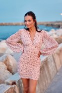 Amanda - dopasowana sukienka z bufiastymi rękawami 16D