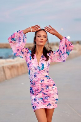 Amanda - dopasowana sukienka z bufiastymi rękawami 19D