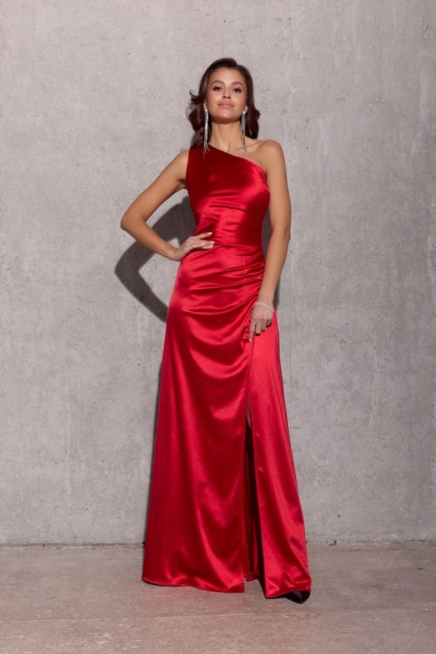 Inez - satynowa sukienka maxi na jedno ramię CZE Inez - satynowa sukienka maxi na jedno ramię CZE