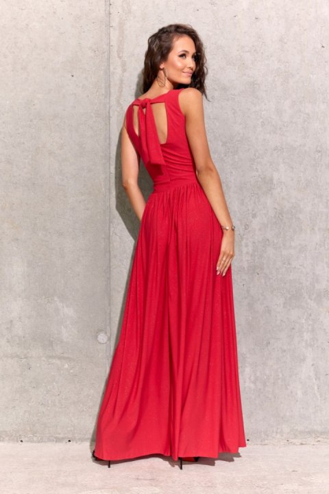Cheryl - brokatowa sukienka maxi z wiązaniem na plecach CZE Cheryl - brokatowa sukienka maxi z wiązaniem na plecach CZE