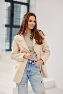 Freya - jednorzędowa marynarka w jodełkę BEZ