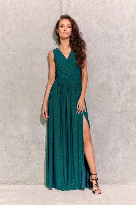 Cheryl - brokatowa sukienka maxi z wiązaniem na plecach ZIE Cheryl - brokatowa sukienka maxi z wiązaniem na plecach ZIE