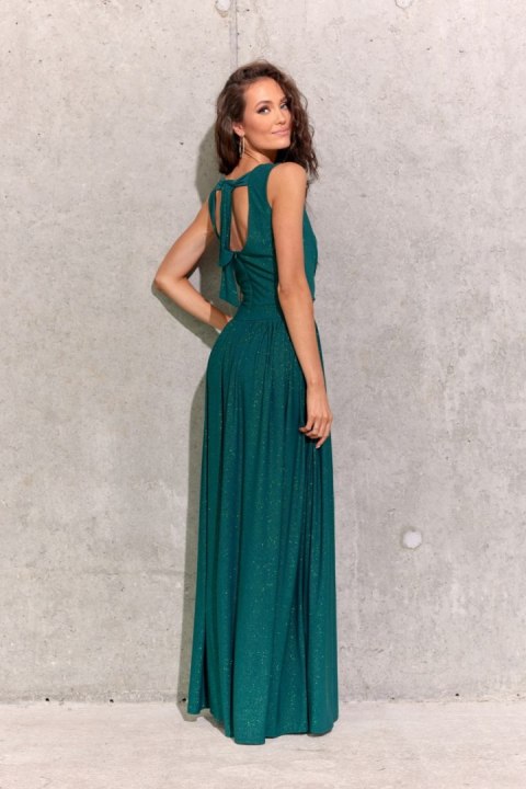 Cheryl - brokatowa sukienka maxi z wiązaniem na plecach ZIE Cheryl - brokatowa sukienka maxi z wiązaniem na plecach ZIE