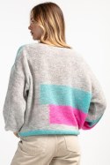 Kolorowy casualowy sweter z wełny F1895 Fobya
