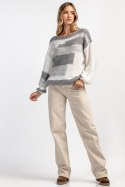 Kolorowy casualowy sweter z wełny F1895 Fobya