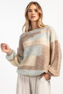 Kolorowy casualowy sweter z wełny F1895 Fobya
