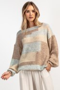 Kolorowy casualowy sweter z wełny F1895 Fobya