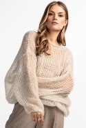 Lekki sweter z wełny alpaki i moheru kroju oversize F1893 Fobya