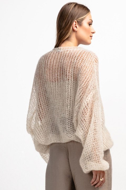 Lekki sweter z wełny alpaki i moheru kroju oversize F1893 Fobya Lekki sweter z wełny alpaki i moheru kroju oversize F1893 Fobya