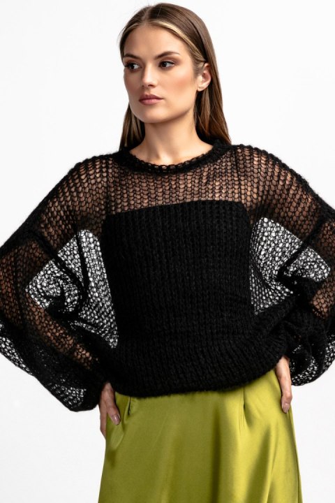 Lekki sweter z wełny alpaki i moheru kroju oversize F1893 Fobya Lekki sweter z wełny alpaki i moheru kroju oversize F1893 Fobya