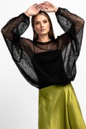 Lekki sweter z wełny alpaki i moheru kroju oversize F1893 Fobya