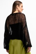 Lekki sweter z wełny alpaki i moheru kroju oversize F1893 Fobya