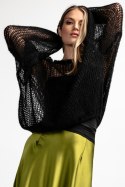 Lekki sweter z wełny alpaki i moheru kroju oversize F1893 Fobya