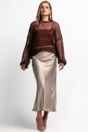 Lekki sweter z wełny alpaki i moheru kroju oversize F1893 Fobya