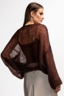 Lekki sweter z wełny alpaki i moheru kroju oversize F1893 Fobya