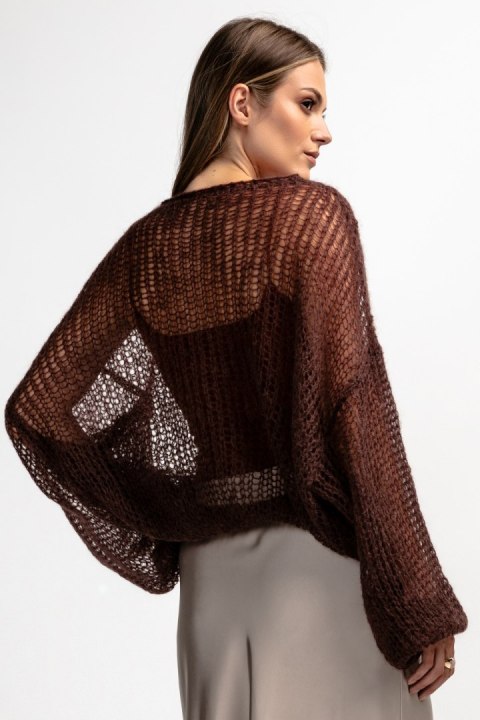 Lekki sweter z wełny alpaki i moheru kroju oversize F1893 Fobya Lekki sweter z wełny alpaki i moheru kroju oversize F1893 Fobya