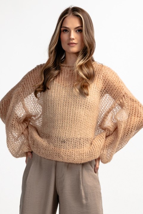 Lekki sweter z wełny alpaki i moheru kroju oversize F1893 Fobya Lekki sweter z wełny alpaki i moheru kroju oversize F1893 Fobya