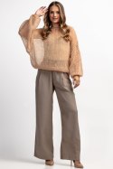 Lekki sweter z wełny alpaki i moheru kroju oversize F1893 Fobya