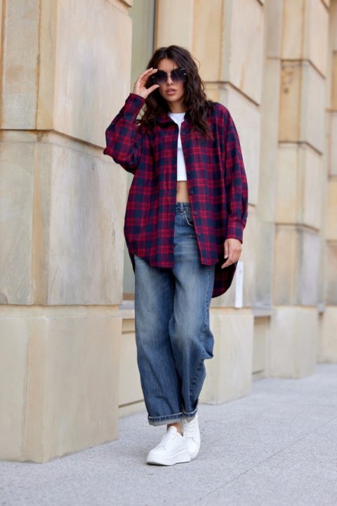 Jolene - koszula oversize w kratę A25 Jolene - koszula oversize w kratę A25