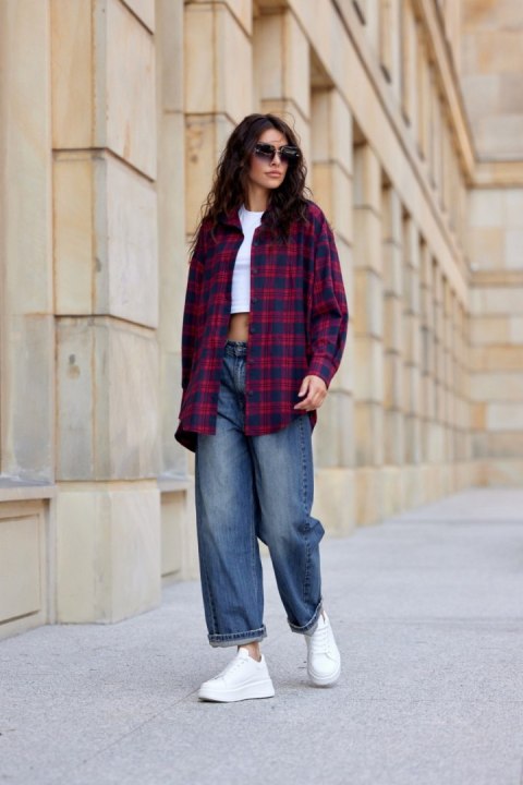 Jolene - koszula oversize w kratę A25 Jolene - koszula oversize w kratę A25