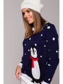 MXS06 Sweter świąteczny z pingwinem