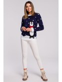 MXS06 Sweter świąteczny z pingwinem