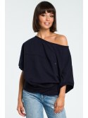 B079 Bluza oversize z rękawem kimono