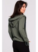 B127 Bluza z kapturem i przodem na zakładkę