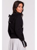 B127 Bluza z kapturem i przodem na zakładkę