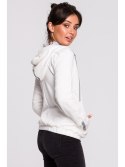 B127 Bluza z kapturem i przodem na zakładkę