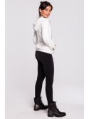B127 Bluza z kapturem i przodem na zakładkę