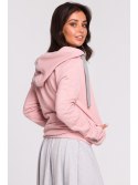 B127 Bluza z kapturem i przodem na zakładkę