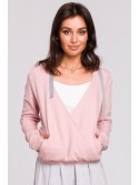 B127 Bluza z kapturem i przodem na zakładkę