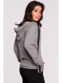 B127 Bluza z kapturem i przodem na zakładkę
