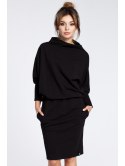 B032 Stylowa sukienka mini z rękawami kimono
